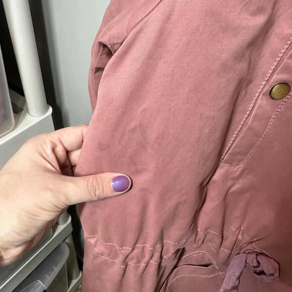 LOFT Faux Fur Lined Parka Jacket Pink - Picture 5 of 6